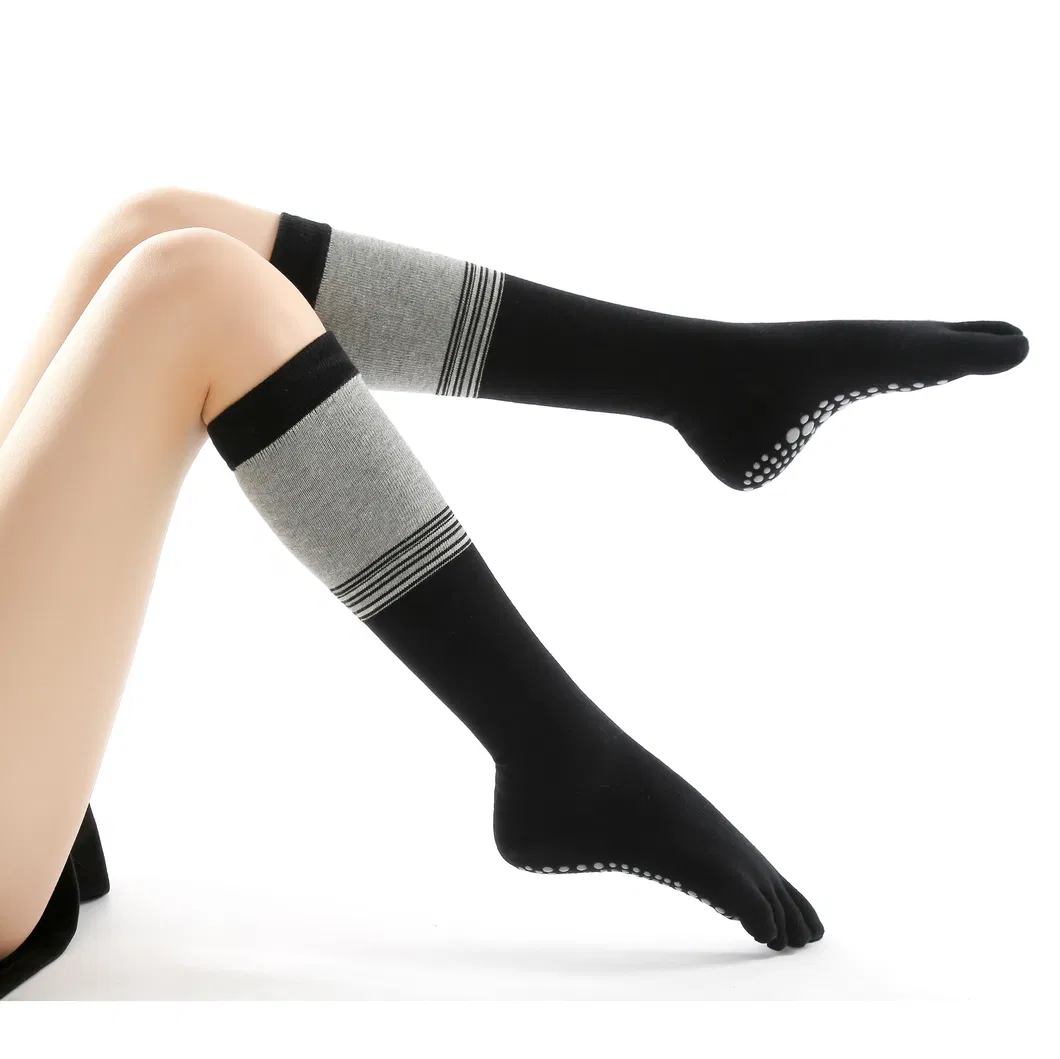 Xianghui Full Finger Peep Toe Knee Highs Non Slip Dance Yoga Socks