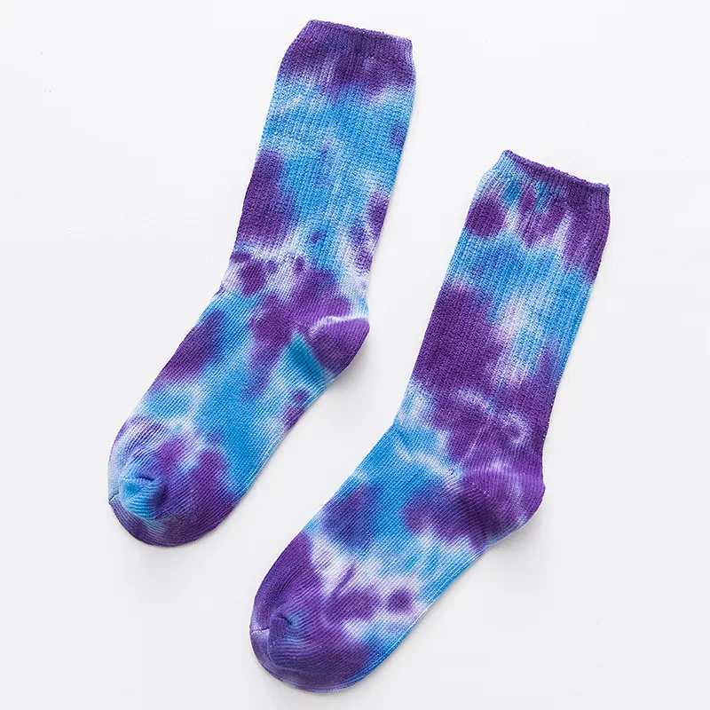 Xianghui Custom Funny Tube Cotton Crew Tie Dye Happy Socks for Unisex