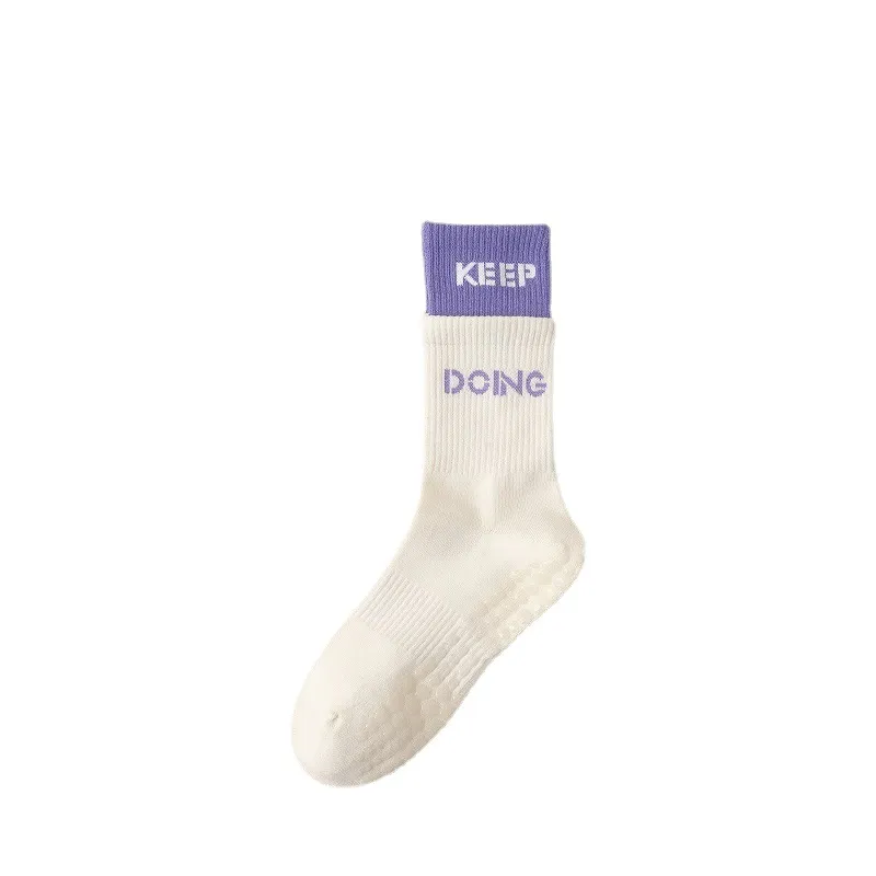 Xianghui Customizable Fitness Anti-Slip Cotton Grip Wholesale Print Logo Sports Yoga Socks