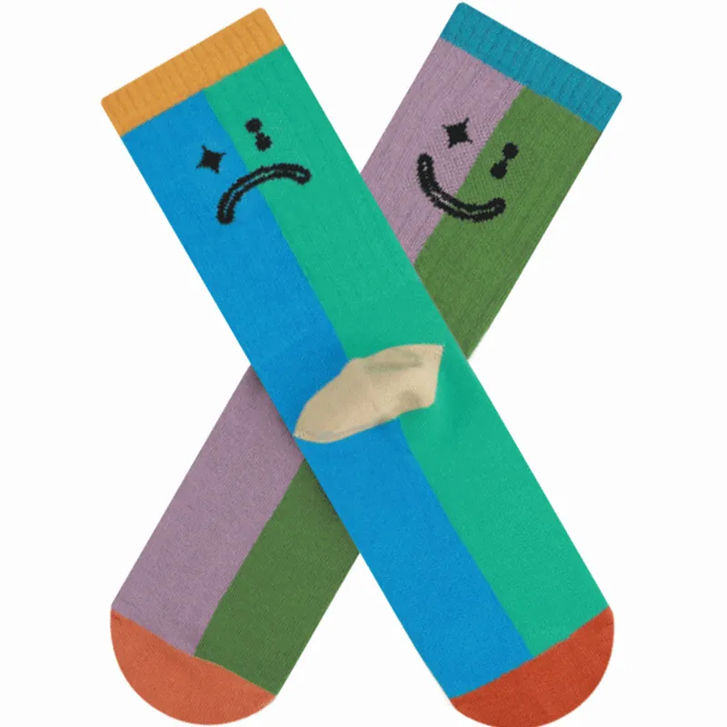 Xianghui New Design Custom Crew Cotton Cool Ab Asymmetrical Design Women Socks