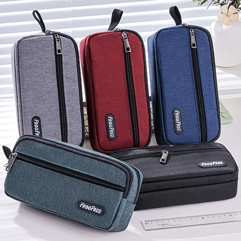 Customized Logo Wholesale Fashion Portable Pencil Case Small Student Oxford Pen Pencil Bag for School