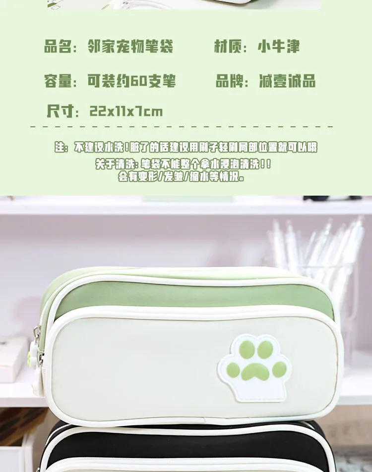 Large Capacity School Pencil Cases Zipper Canvas Storage Pouch Gift Pen Pencil Case Stationery Bag Pouch Travel Pencil Bag