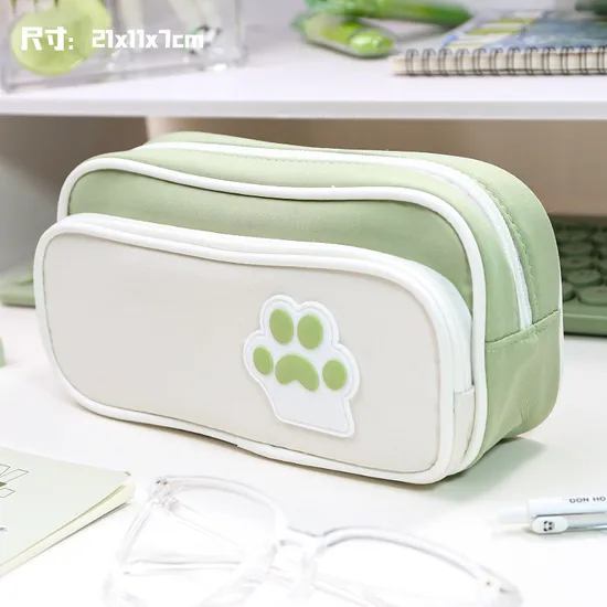 Large Capacity School Pencil Cases Zipper Canvas Storage Pouch Gift Pen Pencil Case Stationery Bag Pouch Travel Pencil Bag