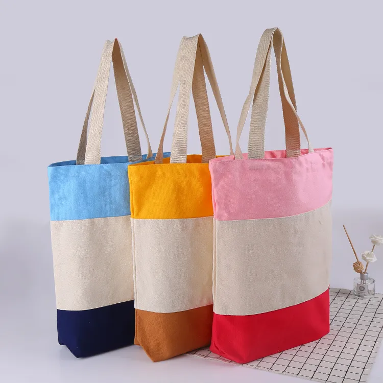 Customize Logo Canvas Fabric Reusable Shopping Bag Supermarket Portable Polyester Bag