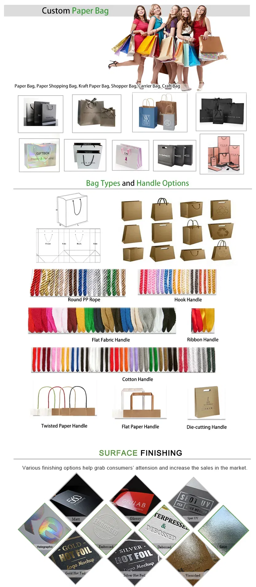 Xianghui Handbag Customization Pattern Designs Wholesale Gift Paper Bag Shopping Packaging Bag