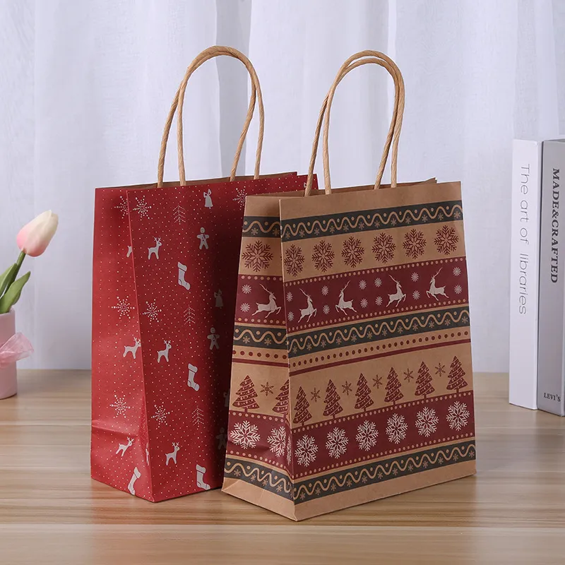 Xianghui Christmas Custom Christmas Eve Apple Wrapping Gift Tote Paper Bag