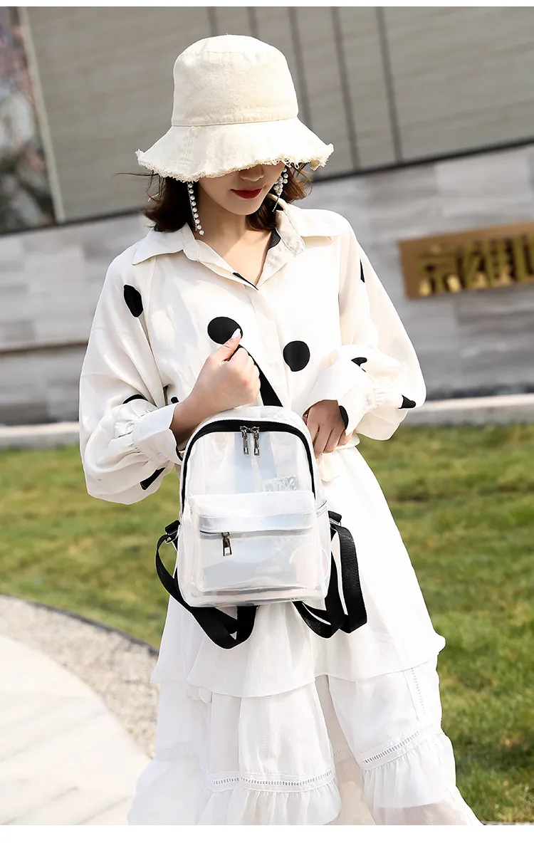 Xianghui Stylish Waterproof PVC Transparent Unisex Custom Logo PVC Backpack