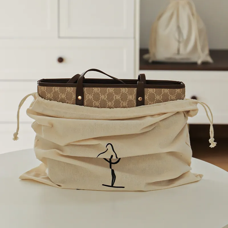 Xianghui Pure Cotton Drawstring Travel Bag Luggage Multi Function Packing Cube Household Bag Dustproof Bag Sundries Storage Bag