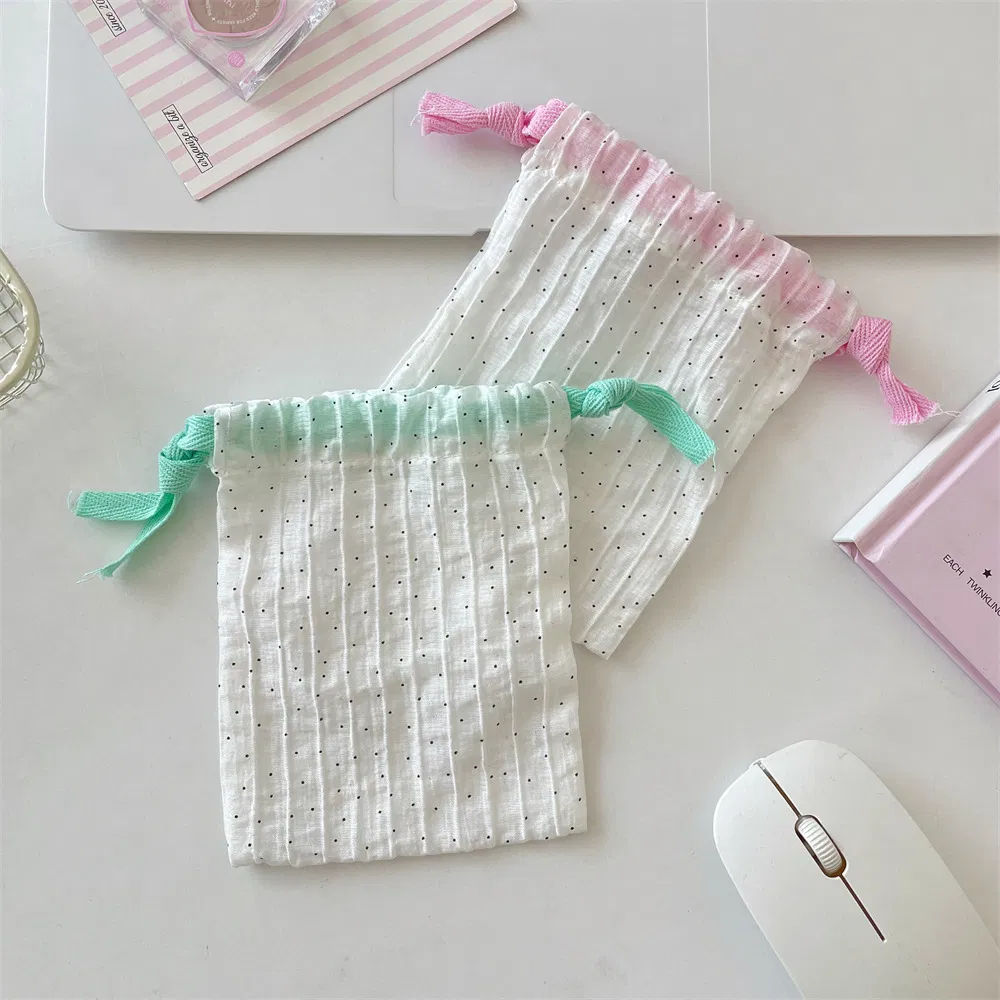 Xianghui Drawstring Pouch Hand Carry Cloth Bag Sundries Organizer Bag Lipstick Coin Storage Bag Jewelry Dustproof Pouch