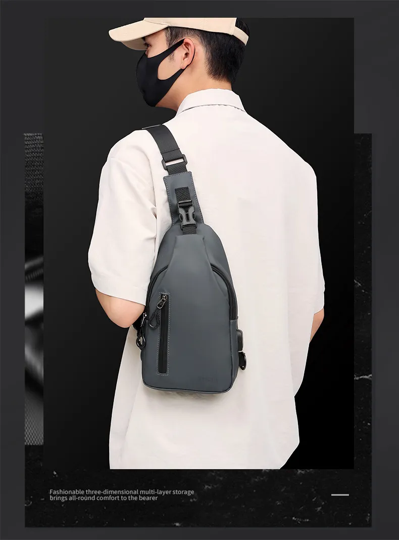 Wholesale Outdoor Large-Capacity Men's Chest Bag Fashion Simple Leisure Trend Shoulder Messenger Bag