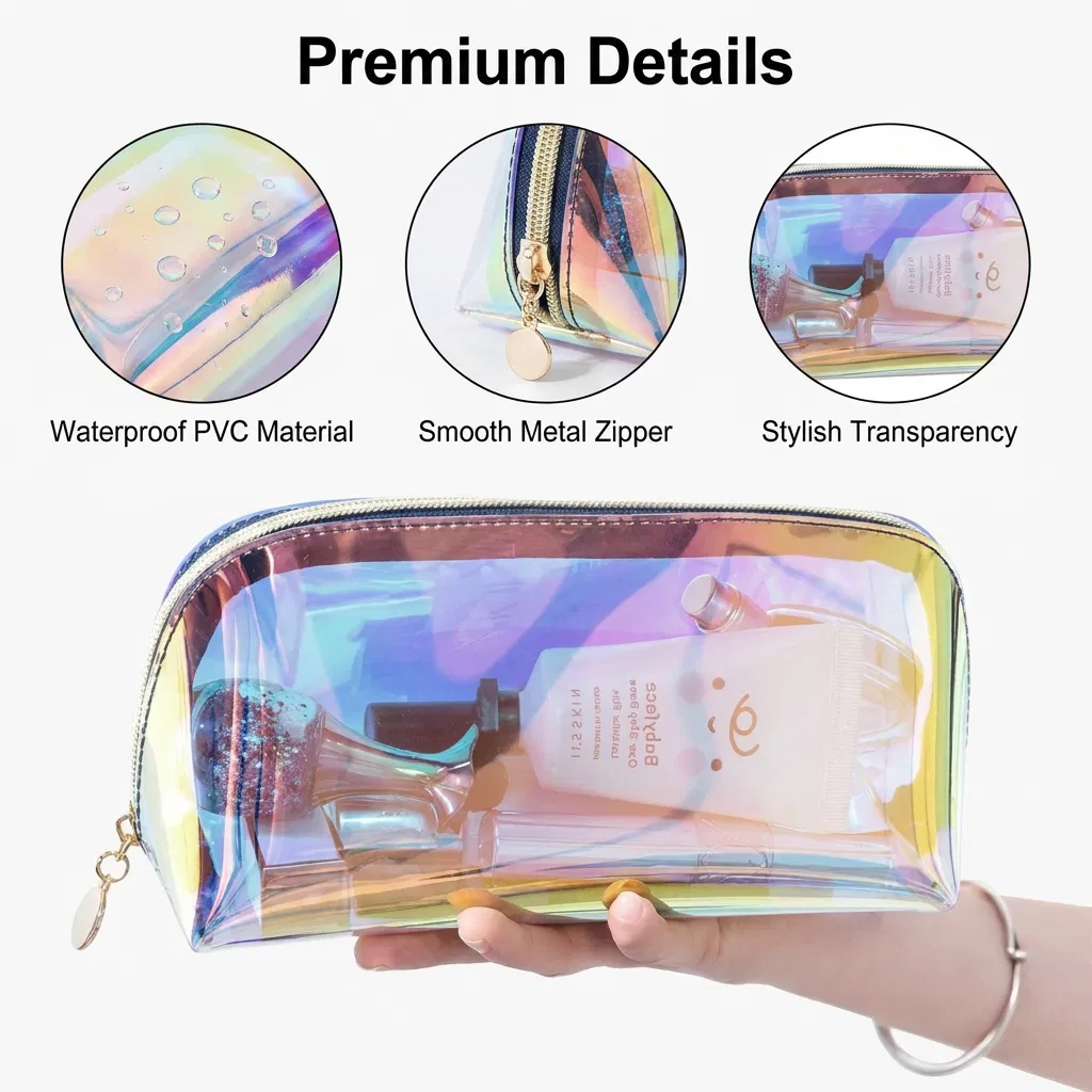 Xianghui Custom Bags Packaging Gift Make up PVC Zipper Cosmetic Wash Beauty Makeup Brush Bag