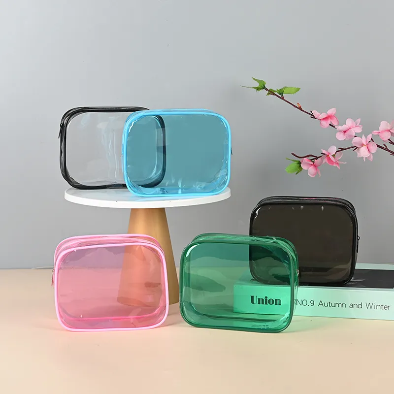 Xianghui Toiletry Bags Packaging Gift Make up PVC Zipper Cosmetic Wash Beauty Makeup Brush Cosmetic Bag