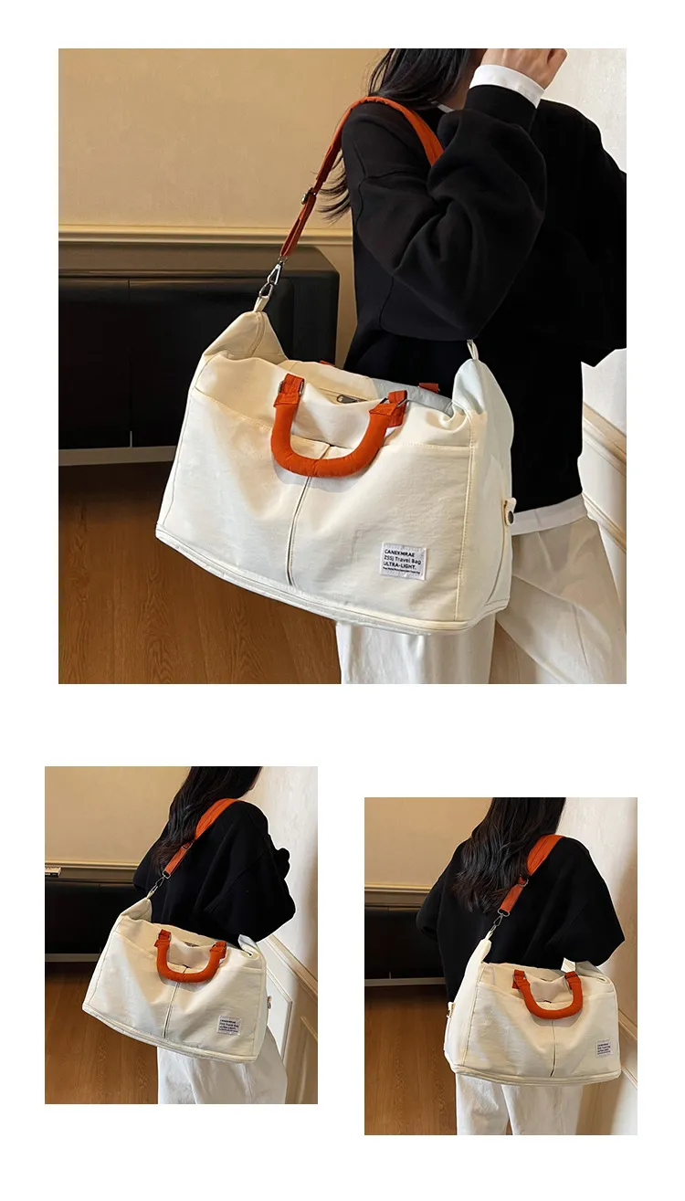 Xianghui Large Capacity Casual Gym Bag Women Wet Dry Separate Yoga Sports Bag Lightweight Simple Men Travel Luggage Bag