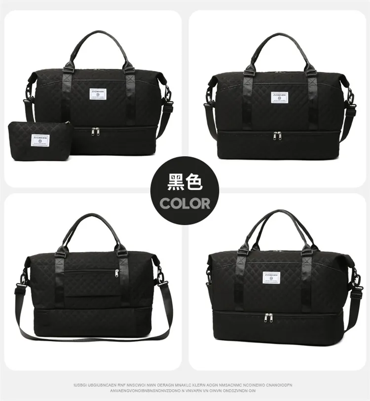 Xianghui Large Capacity Travel Bag Women Short Trip Convenient Luggage Bag Storage Wet Dry Separate Sports Gym Tote