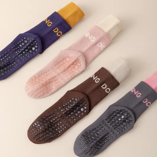 Xianghui Color Matching Cotton Indoor Fitness Pilates Professional Sport Yoga Socks