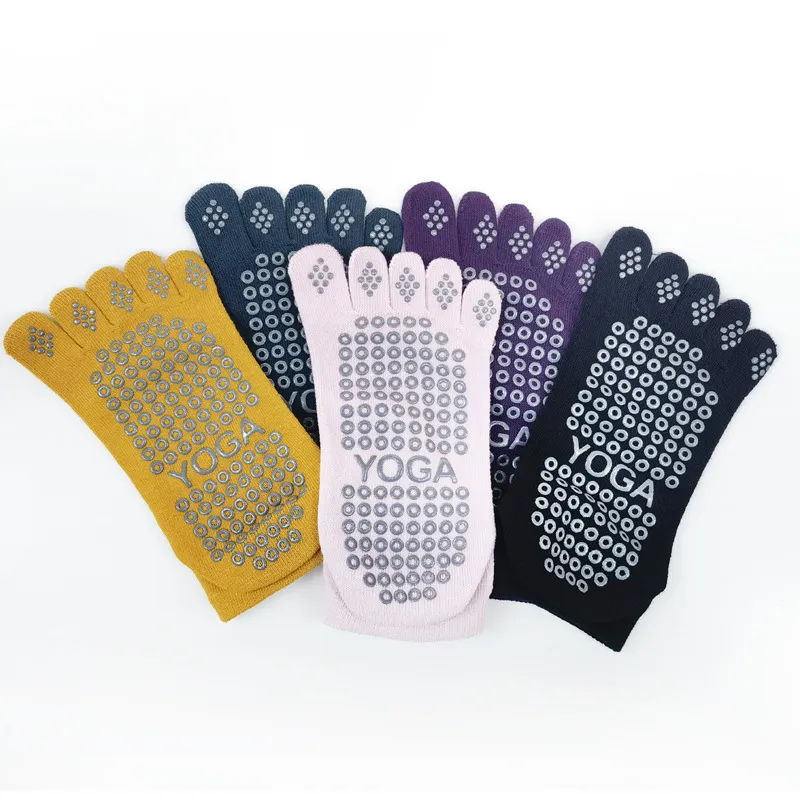 Xianghui Women's Yoga Solid Color Cotton Sweat Absorbent Toe Socks
