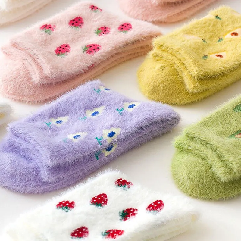 Xianghui Colorful Cotton Fruits Pattern Women Young Girls Tube Socks