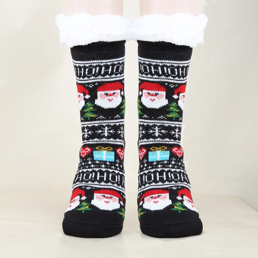 Xianghui Custom Novelty Women Crew Warm Winter Men Christmas Anti Slip Socks