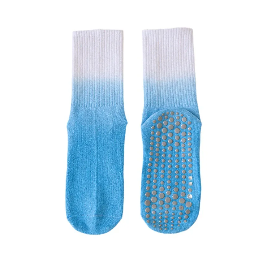 Xianghui Colorful Women Exercise Yoga Sports Long Anti Slip Cotton Pilates Crew Socks