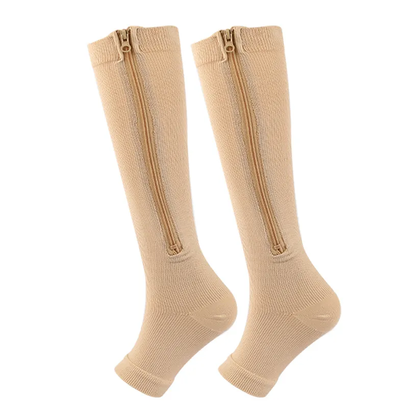 Xianghui Hot Sale Sport Type Breathable Skin and Compression Socks with Zipper
