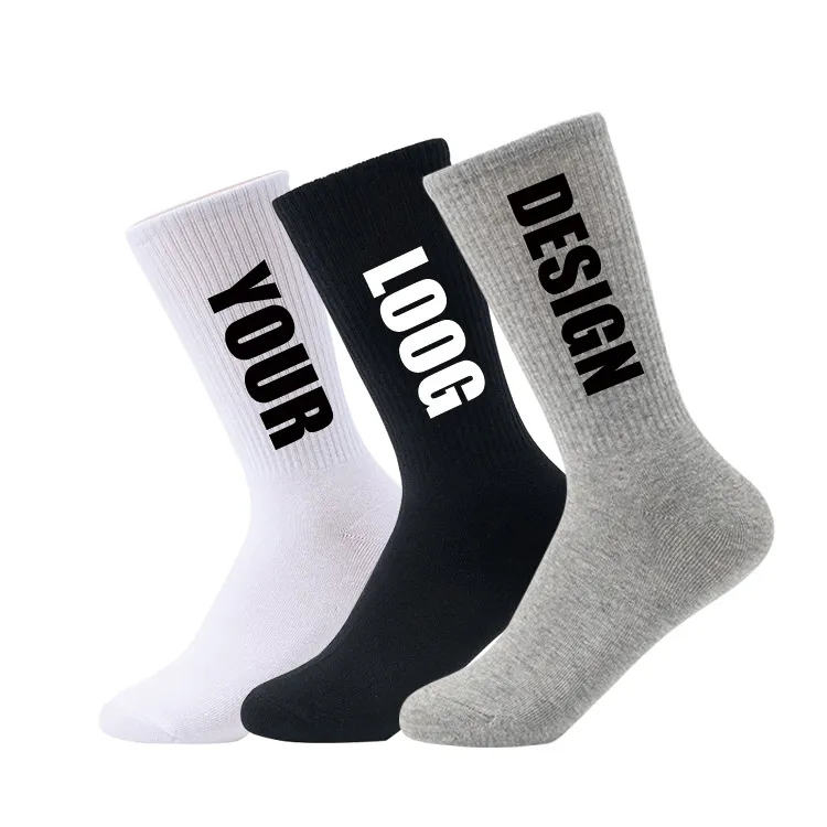 Xianghui Wholesale Can Custom Logo OEM Outdoor Running Crew Cotton Gym Socks