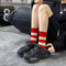 Xinanghui Striped Pattern Embroidery High Quality Thick Women Socks