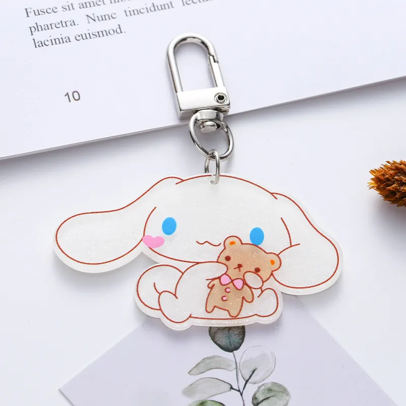 Xianghui Popular Transparent Custom Logo Design Cute Cartoon Glitter Acrylic Keychain