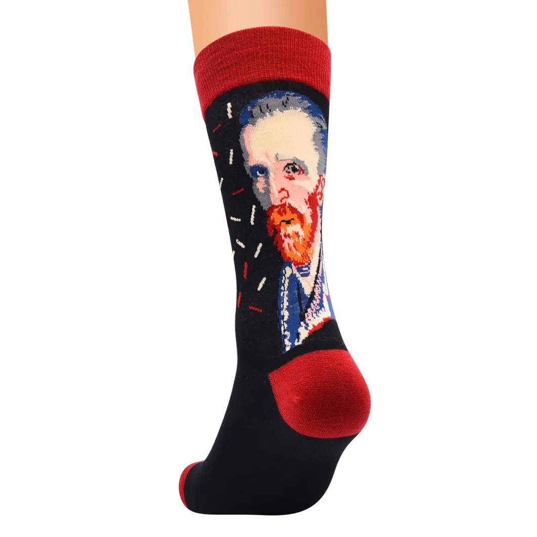 Xianghui World Famous Paintings Restoring Ancient Men Pure Cotton Tube Socks