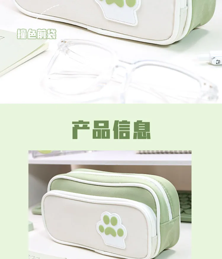 Large Capacity School Pencil Cases Zipper Canvas Storage Pouch Gift Pen Pencil Case Stationery Bag Pouch Travel Pencil Bag