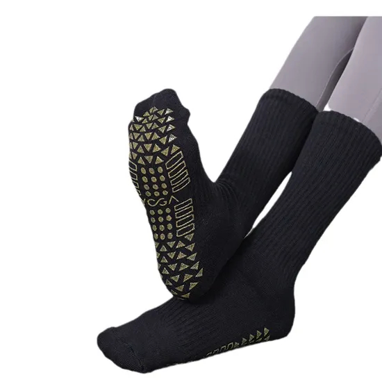 Xianghui Custom Logo Floor Over-The-Calf Sockings Thick Non-Slip Cotton Yoga Sport Socks