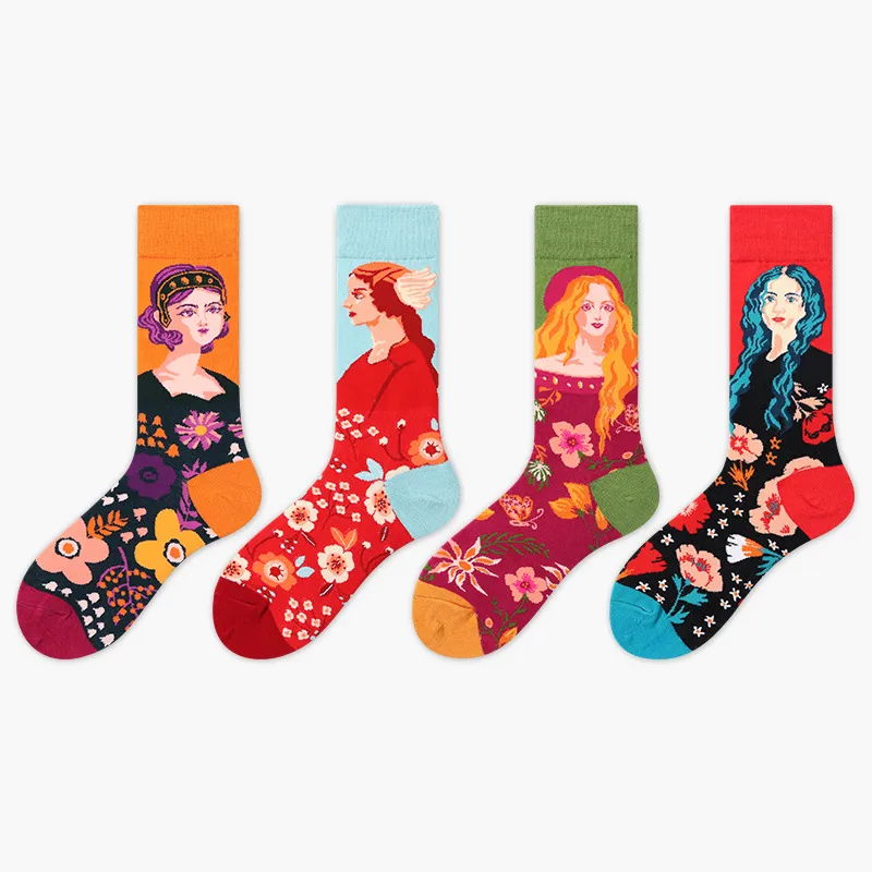 Xianghui Fashion Men Luxury Custom Logo Novelty Custom Socks Printing Men Tube Socks