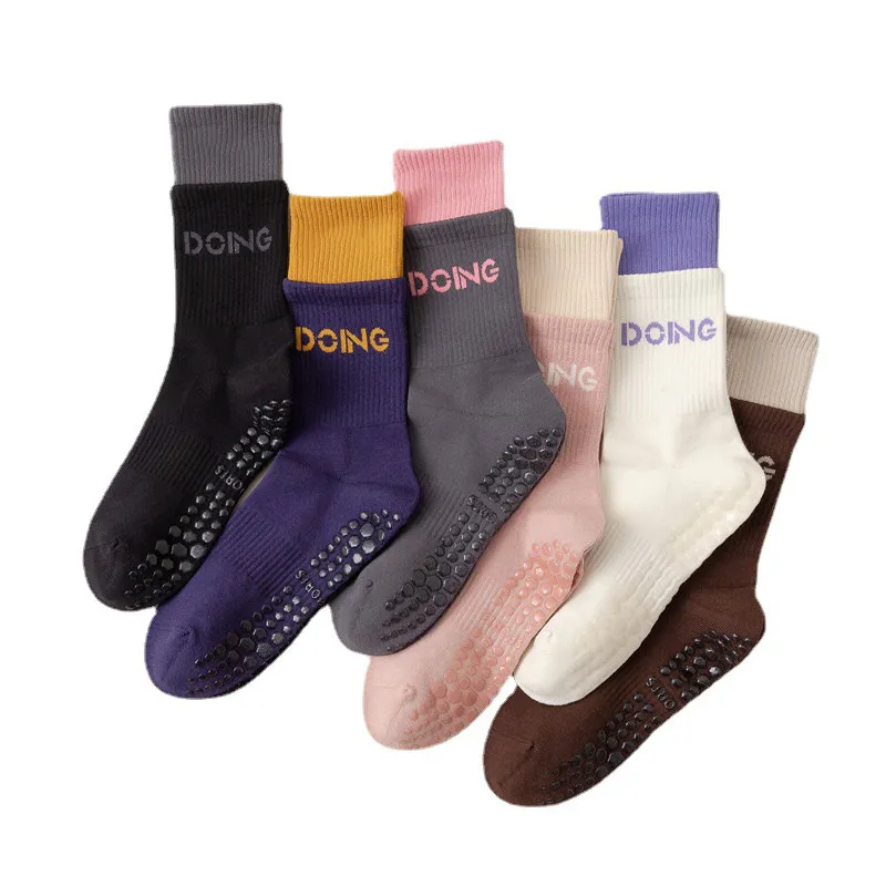 Xianghui Color Matching Cotton Indoor Fitness Pilates Professional Sport Yoga Socks