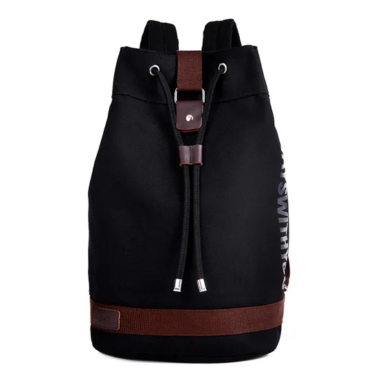 Xianghui Backpack Canvas Sports Drawstring Bucket Bag Travel Backpack