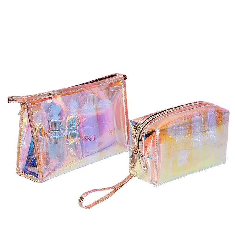 Xianghui Wholesale Laser TPU Transparent Portable Storage Multi-Functional Cosmetic Makeup Bags