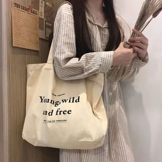 Xianghui Spot Canvas Single Shoulder Commuting Women Class Large Capacity Bags