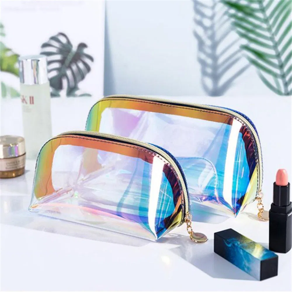 Xianghui OEM Transparent Make up Window PU/PVC Cosmetic Bag Waterproof Travel Beauty Makeup Bag