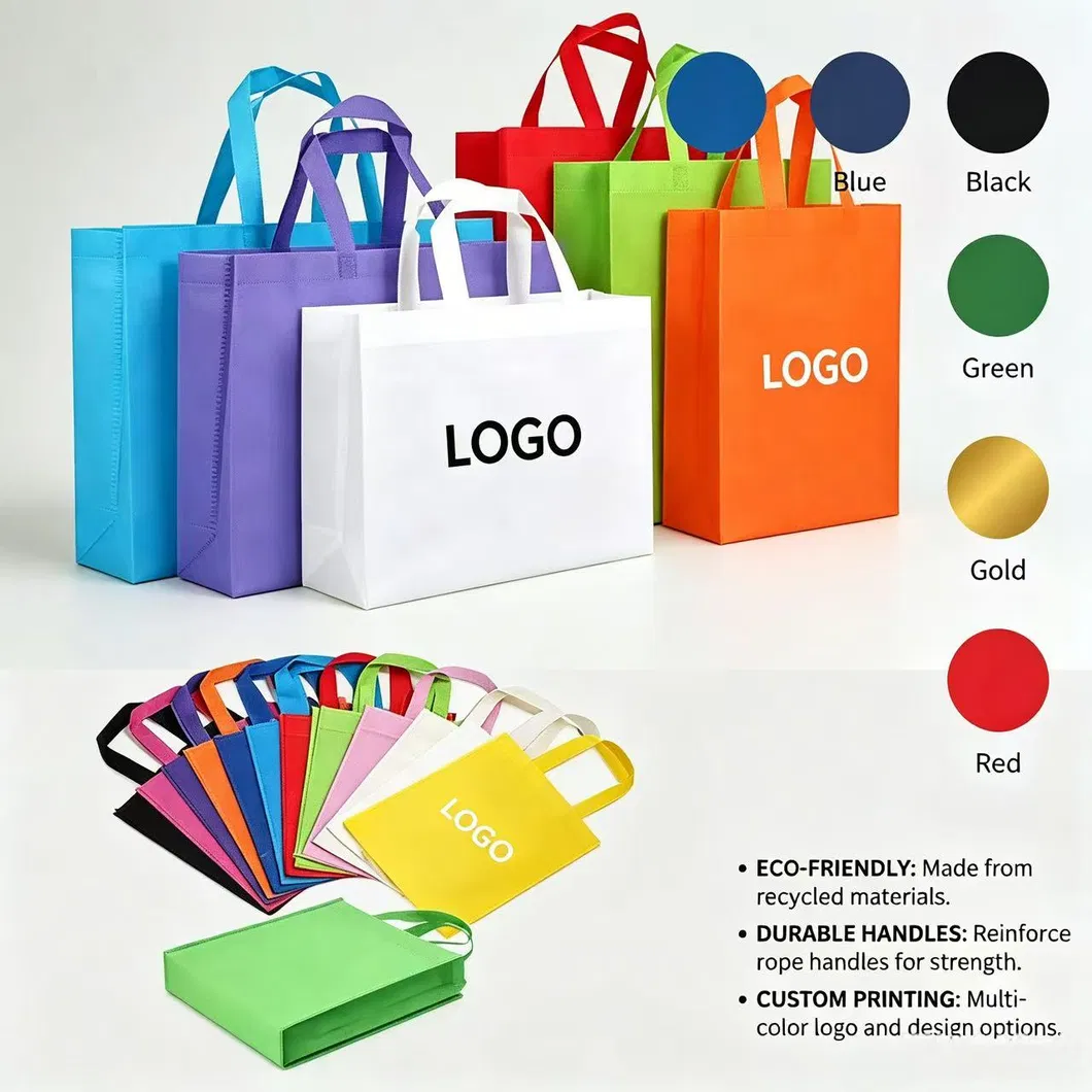 Xianghui Recyclable Non Woven Cheap Tote Bags Custom Eco Friendly Printed Fabric Reusable Shopping Bag with Logo Grocery Non-Woven Bag