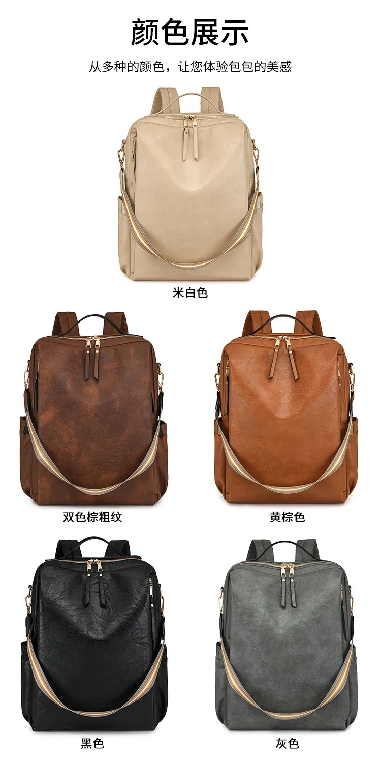 Xianghui Women Business Laptop Bag Multi Function Backpack PU Fashion Bag Travel Functional Backpack