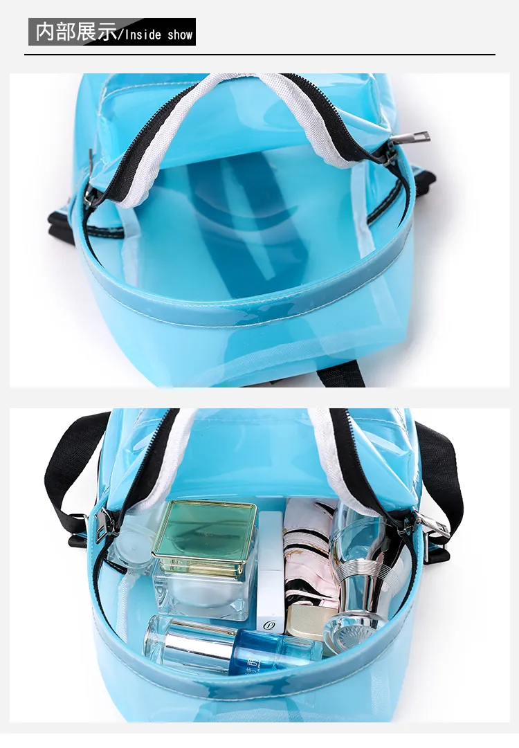 Xianghui Stylish Waterproof PVC Transparent Unisex Custom Logo PVC Backpack