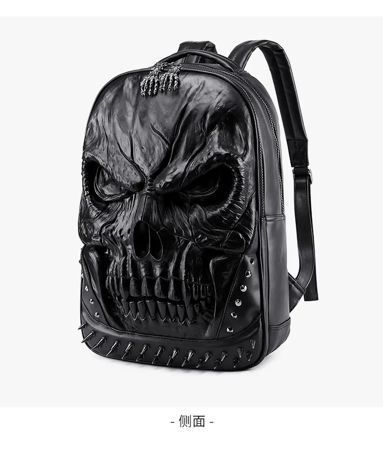 Xianghui Gothic Stereoscopic Shoulder Bag with Rivets and Bone Claw Skull Backpack