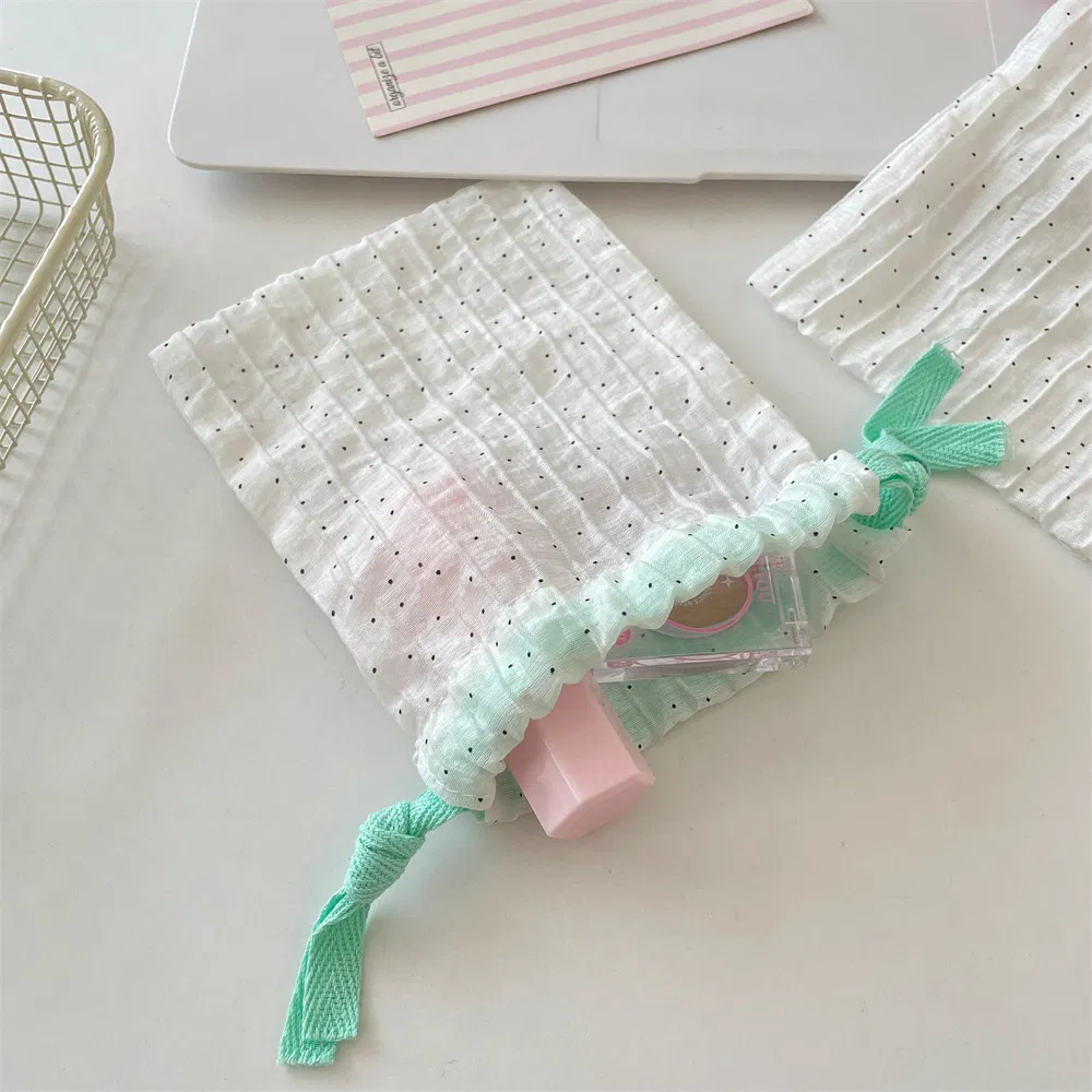 Xianghui Drawstring Pouch Hand Carry Cloth Bag Sundries Organizer Bag Lipstick Coin Storage Bag Jewelry Dustproof Pouch