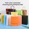 Wholesale Custom Printed Kraft Paper Bag With Handle Paper Bag With logo Bulk OEM Retail Shopping Takeout Food Packaging Bags