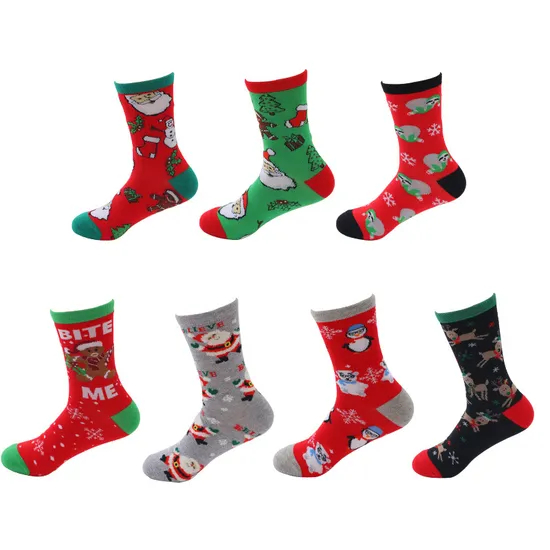 Xianghui Original Design Pure Cotton Comfortable Crew Size Unisex Christmas Socks