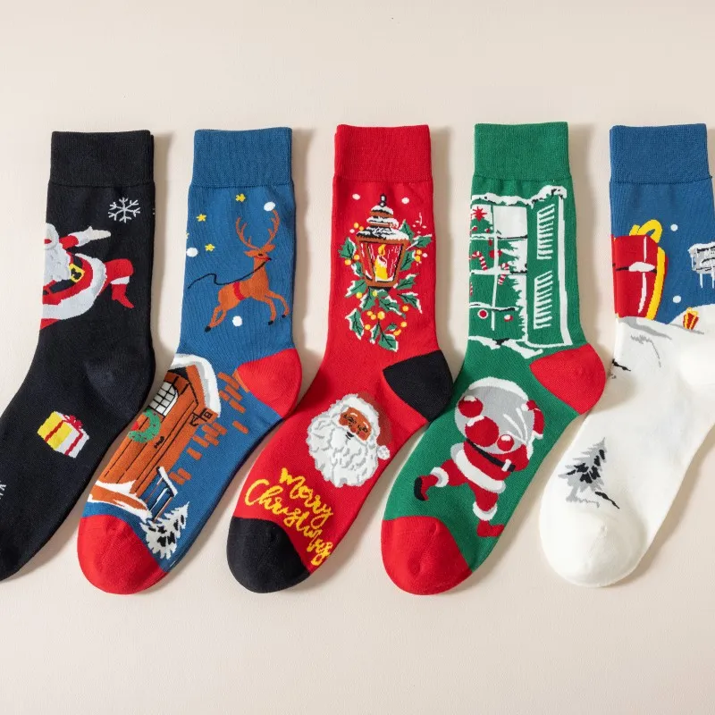 Xianghui Casual Christmas Socks in Multi-Color Cotton Fabric for Wholesale