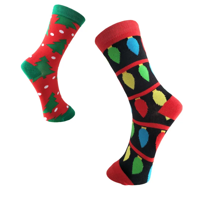 Xianghui Crew Casual Fashion Logo Fun Cotton Mens Socks Christmas Custom