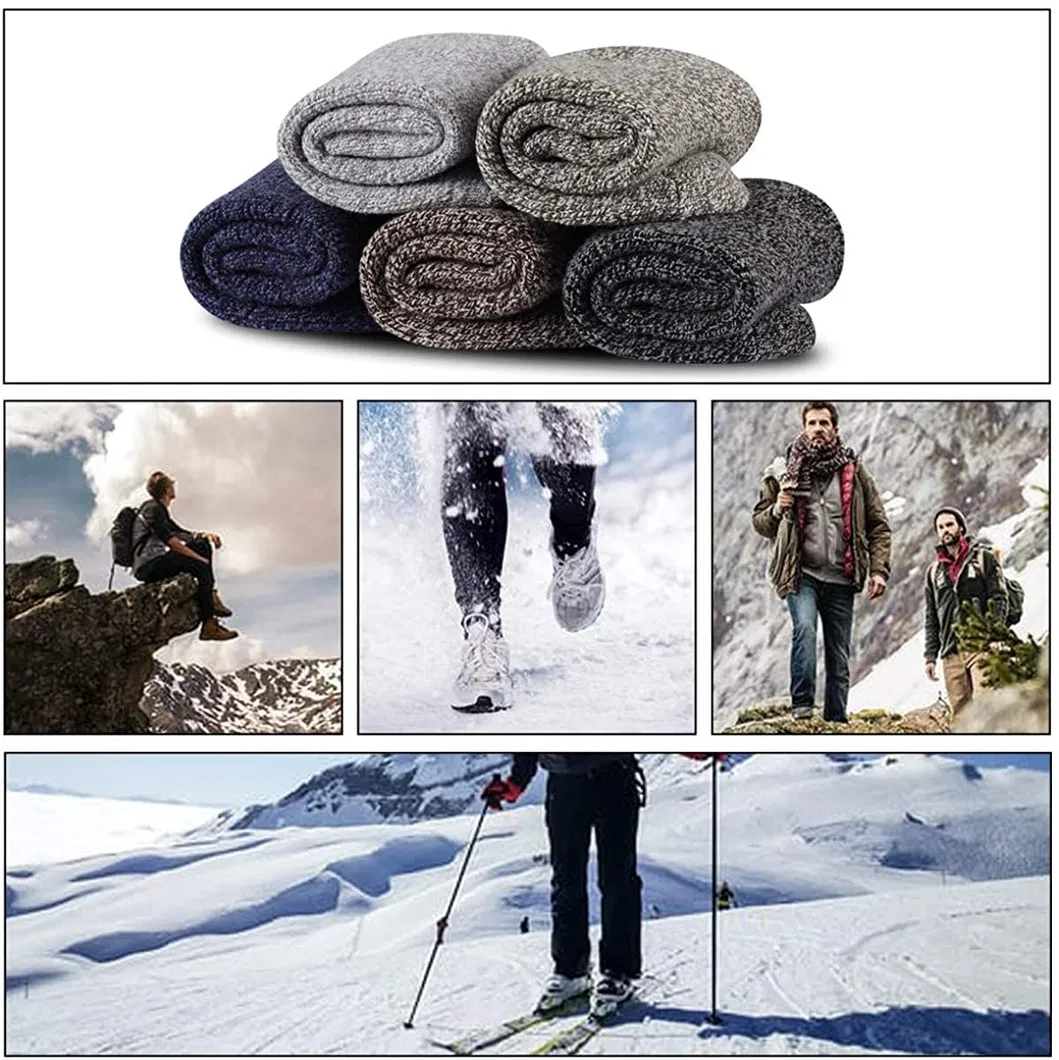 Xianghui Custom Logo Cashmere Socks Warm Thick Merino Wool Ski Socks