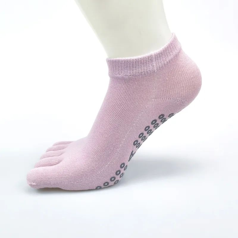Xianghui Women's Yoga Solid Color Cotton Sweat Absorbent Toe Socks