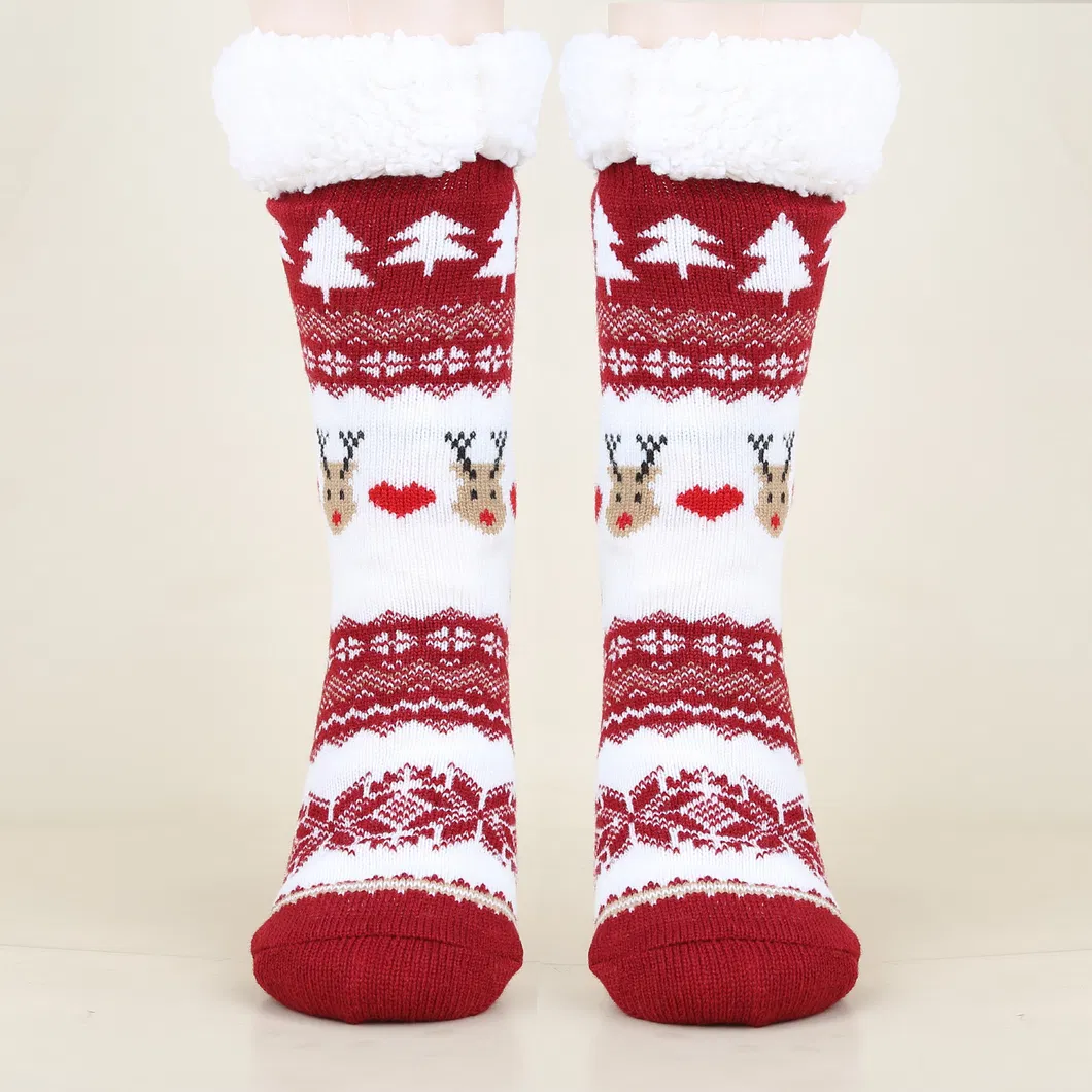 Xianghui Custom Novelty Women Crew Warm Winter Men Christmas Anti Slip Socks