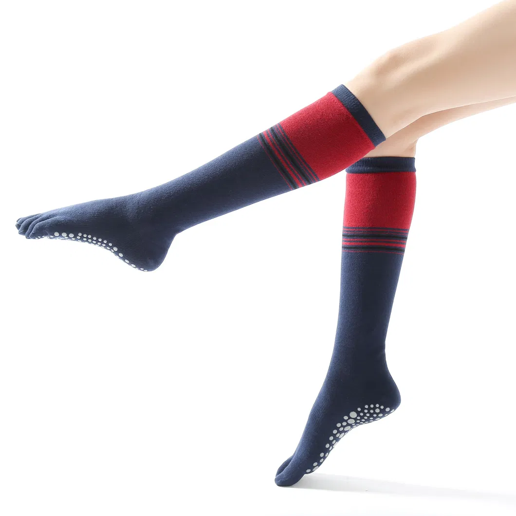 Xianghui Full Finger Peep Toe Knee Highs Non Slip Dance Yoga Socks