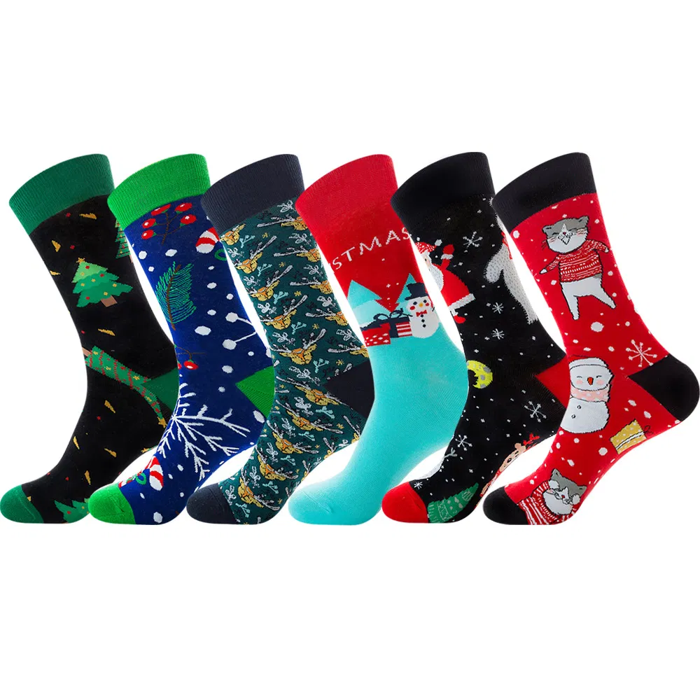 Xianghui Spot Cross-Border Santa Men's Tube Socks Cotton Socks